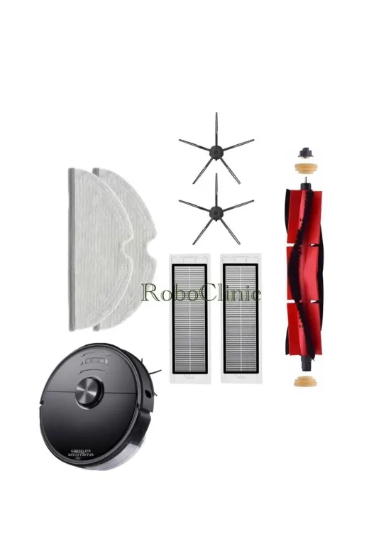 Roboclinic Roborocks6maxvsiy Roborock S6 Maxv Vacuum Cleaner Uyumlu Ana Fırça, Yan Fırça, Hepa Filtre, Mop Yenileme Seti