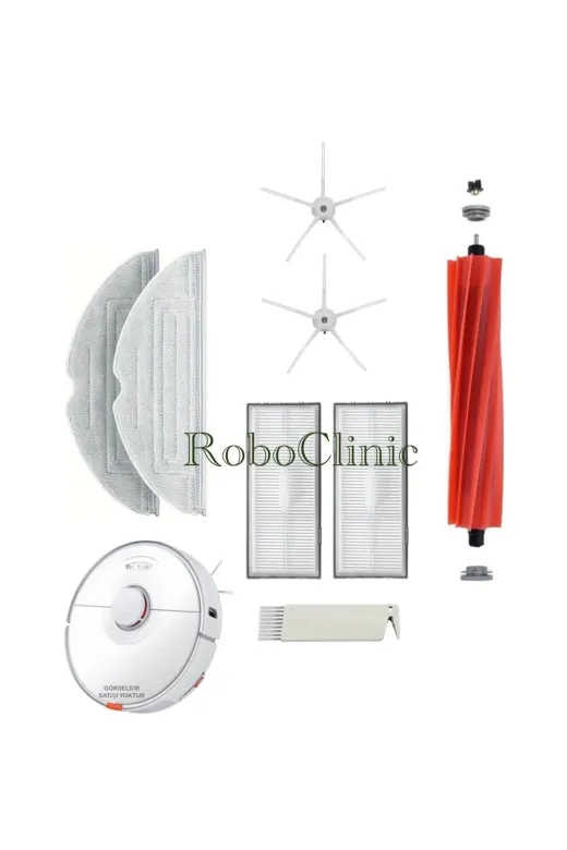 Roboclinic roborocks70076 Roborock S7-S7 Plus (Beyaz) Robot Süpürge Uyumlu Yedek Fırça Hepa Filtre Mop Seti-8 Parça