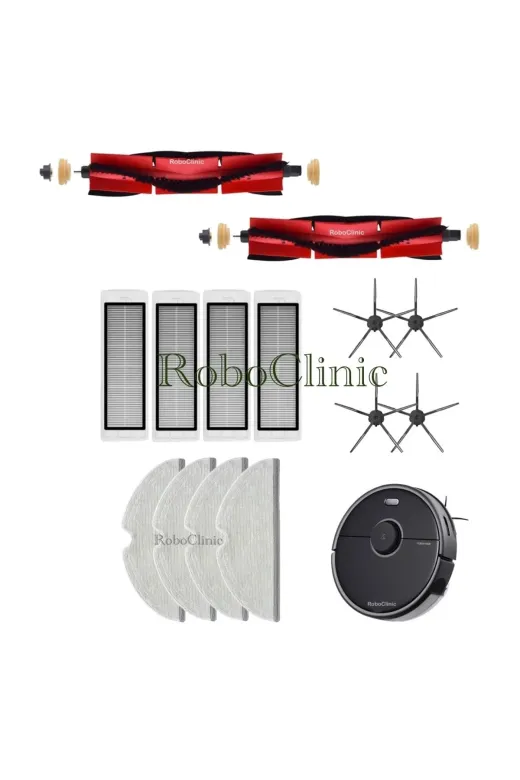 Roboclinic robotocks500187 Roborock S5 Max Robot Süpürge Uyumlu Fırça,hepa Filtre,mop Seti-14 Parça