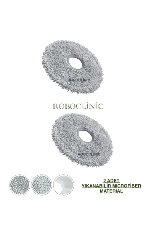 Roboclinic s20plus Xiaomi Robot Vacuum S20+/s20 Plus Uyumlu 2 Adet Microfiber Mop