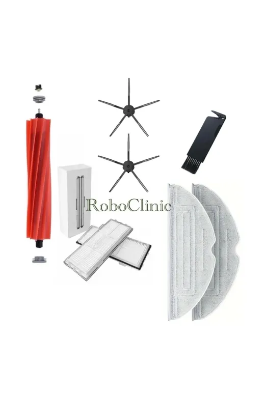 Roboclinic s7sonic0071 Roborock S7-S7 Sonic Mopping (Siyah) Akıllı Robot Süpürge Uyumlu Fırça,filitre,mop-8 Parç
