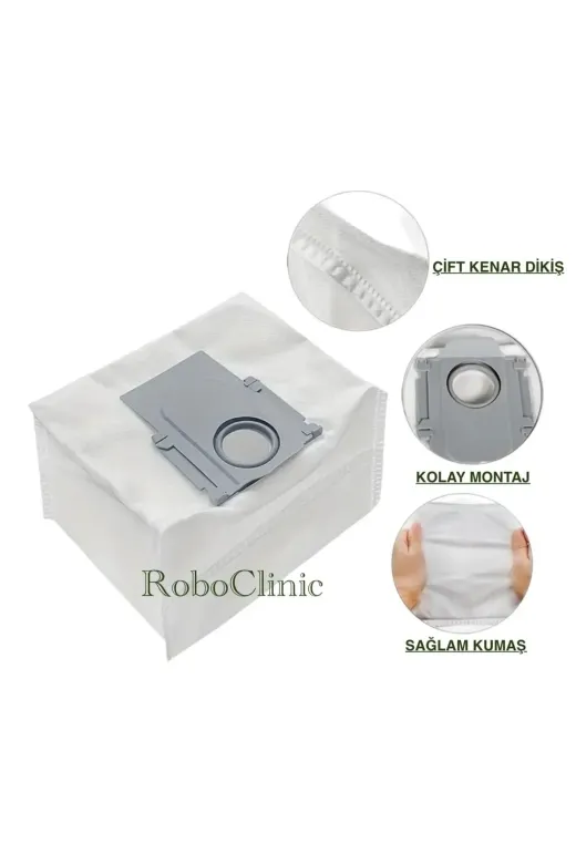Roboclinic s8plus s8pro ultra Roborock S8 Plus, S8 Pro Ultra Robot Süpürge Uyumlu 6 Adet Toz Torbası