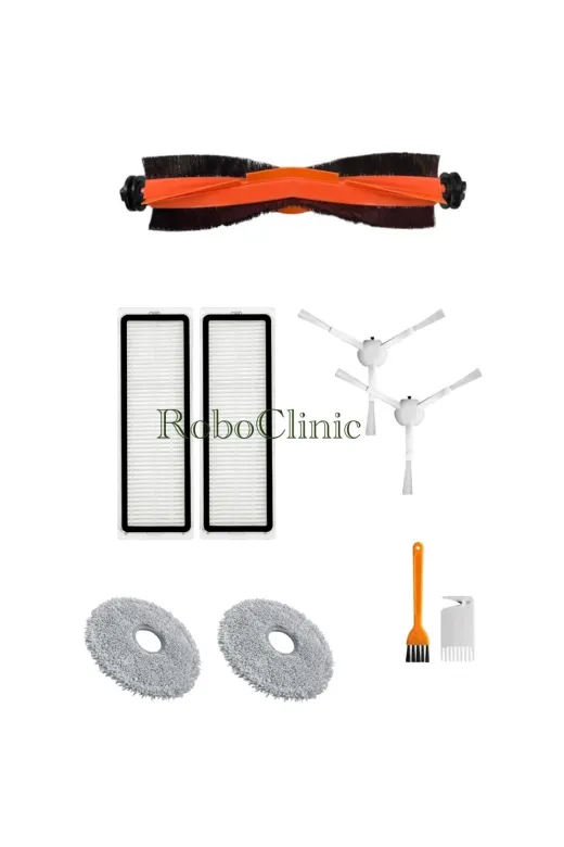 Roboclinic x10plus Xiaomi Robot Vacuum X10 Plus X20 Plus Uyumlu Yedek Fırça,hepa Filtre,mop Seti-9 Parça
