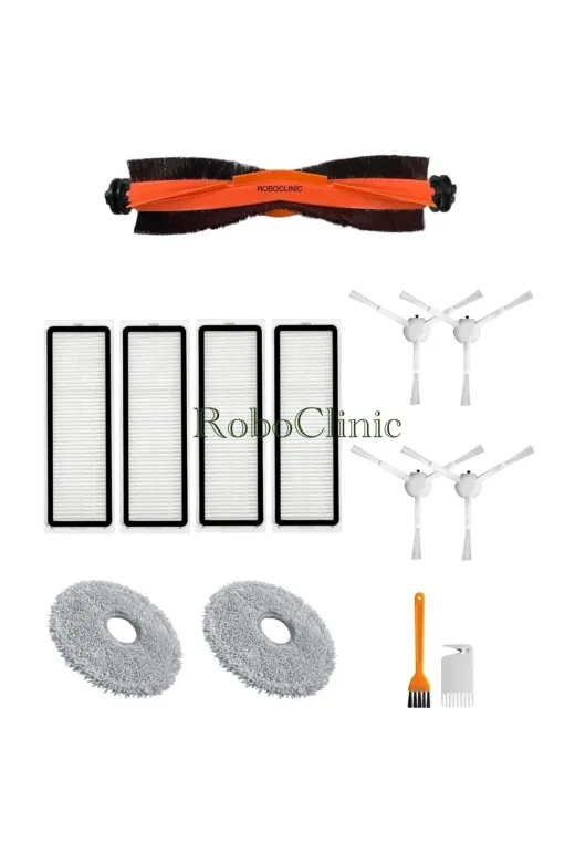 Roboclinic x10plus Xiaomi Robot Vacuum X10 Plus X20 Plus Uyumlu Yedek Fırça,hepa Filtre,mop Seti-13 Parça