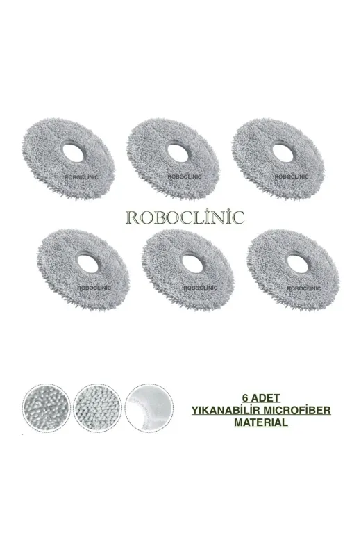 Roboclinic x40 l40 ultra Dreame X40 Ultra L40 Ultra Robot Süpürge Uyumlu Yıkanabilir Microfiber Mop-6 Adet