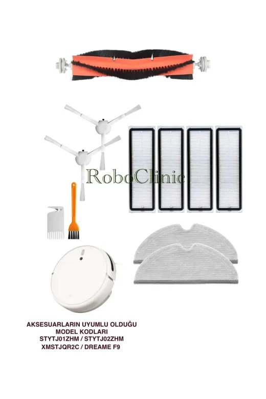 Roboclinic xiaomi 1c 00909 Xiaomi Mi Robot 1C / 2C Vacuum Mop (Stytj02Zhm),1C (Stytj01Zhm),f9 Uyumlu Yenileme Seti-11 Parça