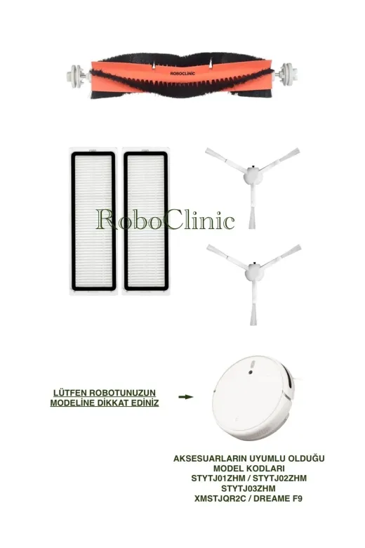 Roboclinic xiaomiglb7 Xiaomi Mi Robot 1C / 2C Vacuum Mop (Stytj02Zhm),1C (Stytj01Zhm),f9 Uyumlu Global Yenileme Seti.