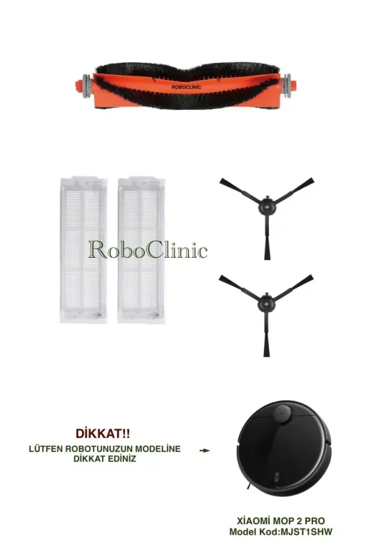 Roboclinic ximop2pro Xiaomi Mi Robot Vacuum Mop 2 Pro Siyah (Model Kod: Cdz1Shw - Mjst1Shw) Uyumlu Yenileme Seti-5 Parça