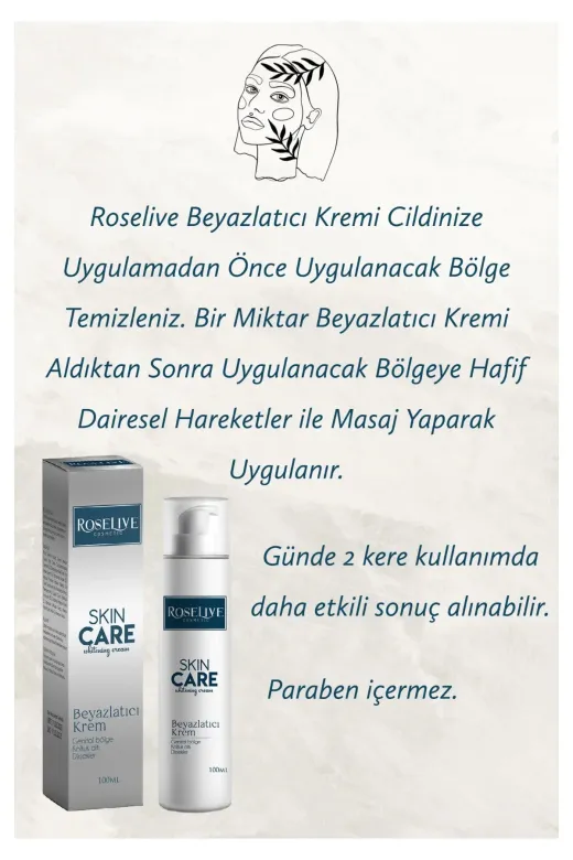 Roselive MrtRoselive00009 Cilt Beyazlatıcı Krem 100 Ml