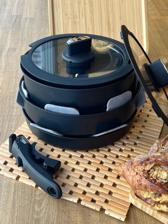 ROSSEV ten5640550 Baleriva Easy Cook Seramik Tencere Seti Siyah 8 Parça