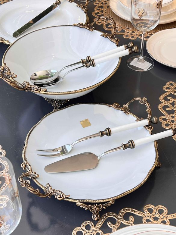 ROSSEV yem23500151 Yemek Takımı Royal Charme Gold 44 Parça 6 Kişilik