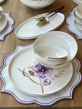 ROSSEV yem504656110 Yemek Takımı Modern Violet 32 Parça 6 Kişilik