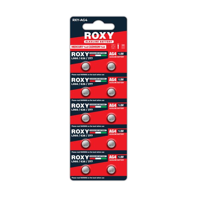 Roxy AG4 LR66 LR626 377A SR626 177 Alkalin 10 Lu Düğme Pil