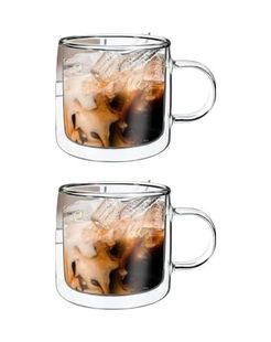 Royal Standart 57855210131426280184975 Cam Çift Cidarlı Cam Kupa, Kahve, Latte Ve Çay Kupa Seti, 250 Ml, Şeffaf, Modern, 2 Adet - 12128 Açık Ahşap