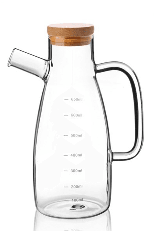 Royaleks Group RT-RY-H-70086 650 Ml Bambu Kapaklı Cam Yağdanlık Royaleks-70086
