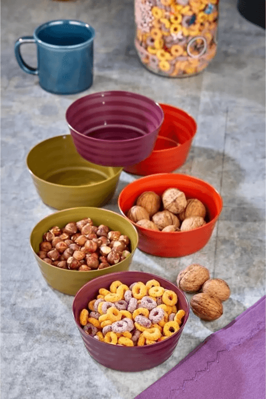Royaleks Group RT-RY-H-81995 Plastik Çerezlik Sunumluk 6 Lı Kase Yonca Desen Royaleks-Ht-001