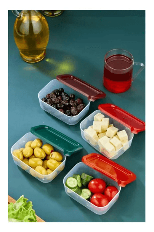 Royaleks Group RT-RY-H-82118 4'lü Kapaklı Saklama Kabı Çerezlik Kahvaltılık Piknik Kabı Royaleks-Hs-017