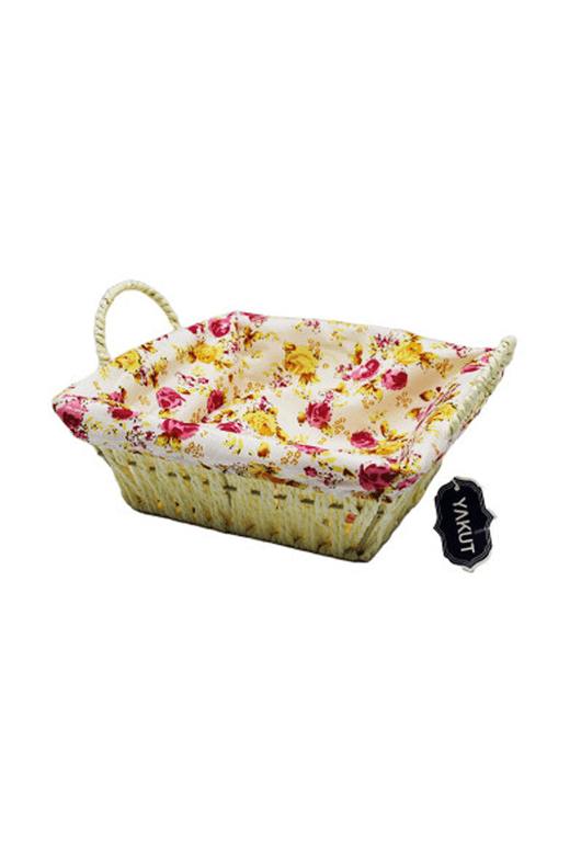 Royaleks Group RT-RY-H-82536 Hasırlı Bezli Ekmek Sepeti Kare Renkli Royaleks-8823
