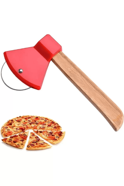 Royaleks Group RT-RYL-H-8148 Pizza Kesici Bambu Saplı Balta Görünümlü Oval Kesici Royaleks-Ra-311