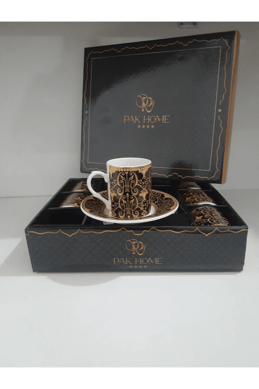 Royaleks Group RT-RYL-H-81571 Porselen 6 Lı Lüks Kahve Fincan Takımı Royaleks-Pak-2206