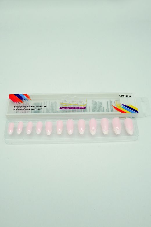 Royaleks RT-RYL-3ARKZTR1 12 Adet Badem Tırnak Tak Ve Çık Kendinden Yapışkanlı Takma Tırnak Pembe