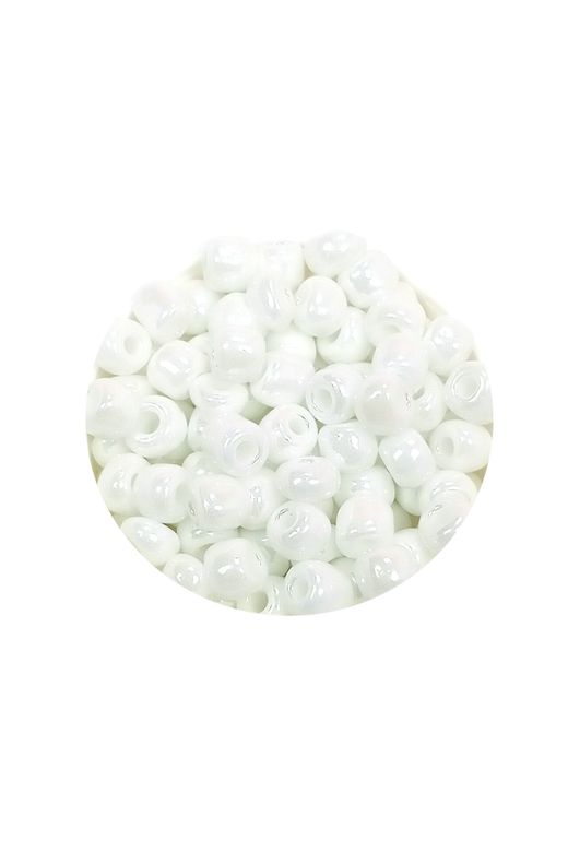 Royaleks RT-RYL-BN24093-03-60 Dökme Cam Kum Boncuk Büyük Boy (6/0) 4 Mm - 60 Gram - Kar Beyaz - Bnc109