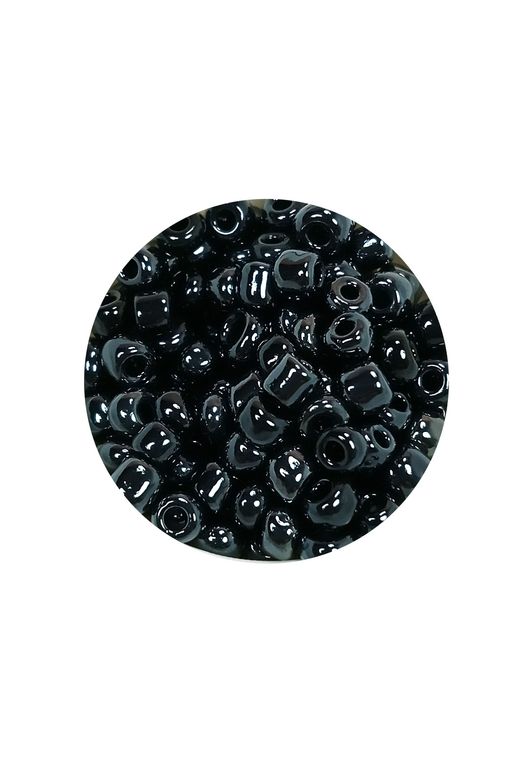 Royaleks RT-RYL-BN24093-14-20 Dökme Cam Kum Boncuk Büyük Boy (6/0) 4 Mm - 20 Gram - Siyah - Bnc084