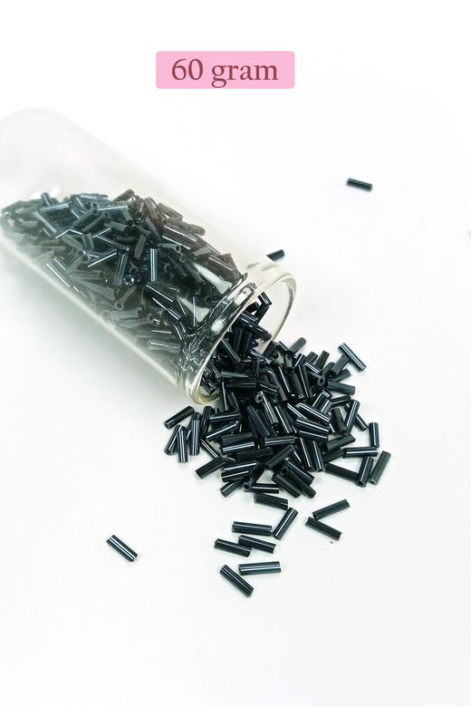 Royaleks RT-RYL-BN24094-03-60 Uzun Boru Kesme Boncuk Çap 2Mm Uzunluk 10 Mm - 60 Gram - Koyu Yeşil - Bnc266