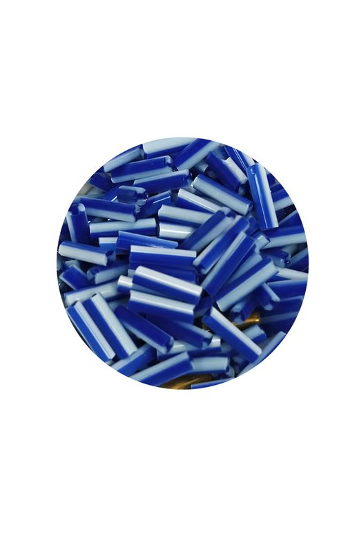 Royaleks RT-RYL-BN24094-12-60 Uzun Boru Kesme Boncuk Çap 2Mm Uzunluk 10 Mm - 60 Gram - Mavi Beyaz - Bnc275