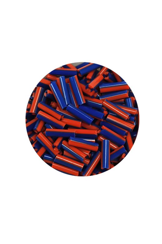 Royaleks RT-RYL-BN24094-14-20 Uzun Boru Kesme Boncuk Çap 2Mm Uzunluk 10 Mm - 20 Gram - Turuncu Mavi - Bnc238