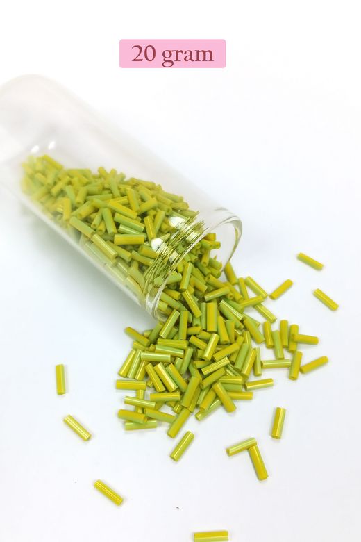 Royaleks RT-RYL-BN24094-19-20 Uzun Boru Kesme Boncuk Çap 2Mm Uzunluk 10 Mm - 20 Gram - Yeşil - Bnc243