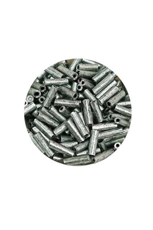 Royaleks RT-RYL-BN24094-20-20 Uzun Boru Kesme Boncuk Çap 2Mm Uzunluk 10 Mm - 20 Gram - Desenli Gümüş - Bnc244