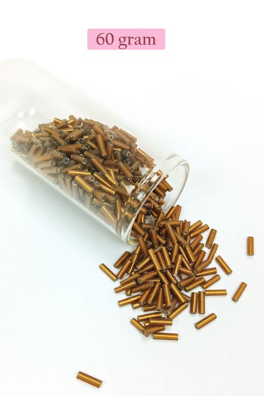 Royaleks RT-RYL-BN24094-24-60 Uzun Boru Kesme Boncuk Çap 2Mm Uzunluk 10 Mm - 60 Gram - Gold - Bnc287