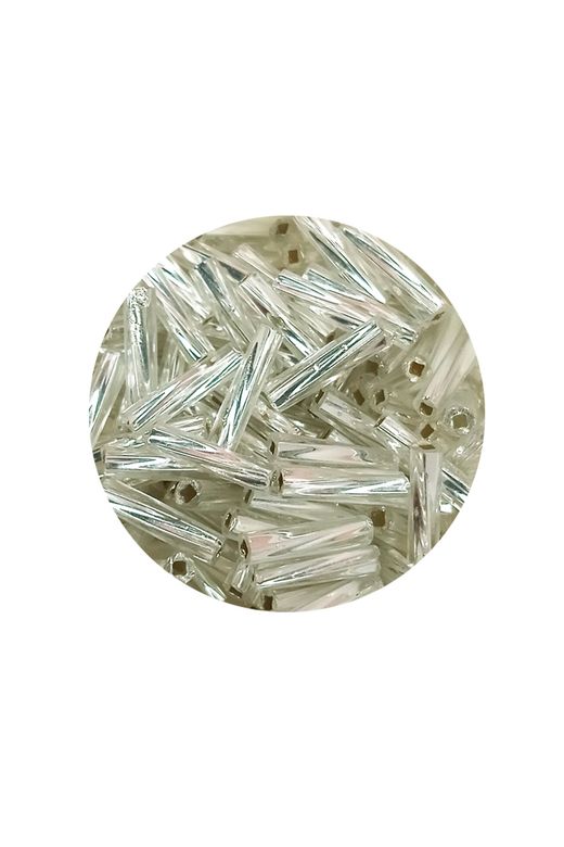 Royaleks RT-RYL-BN24094-33-60 Uzun Boru Kesme Boncuk Çap 2Mm Uzunluk 10 Mm - 60 Gram - Parlak Gümüş - Bnc296