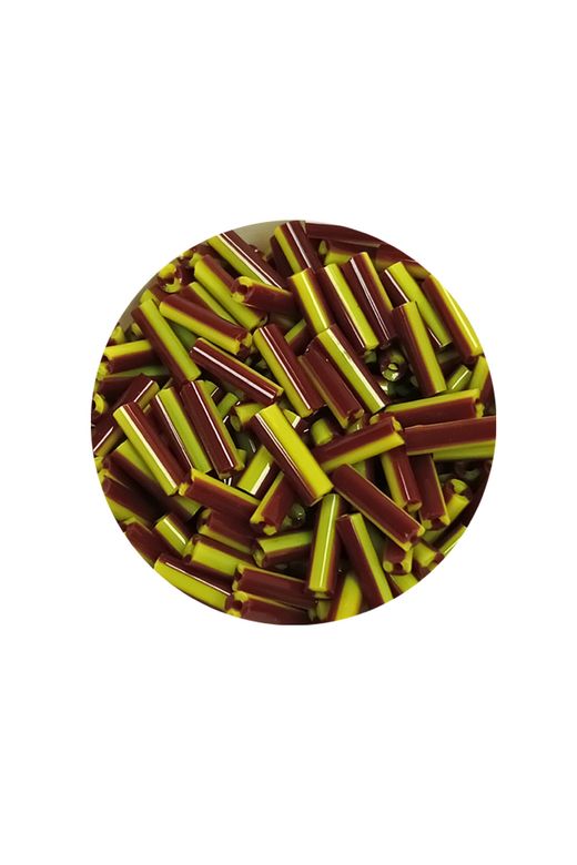 Royaleks RT-RYL-BN24094-34-60 Uzun Boru Kesme Boncuk Çap 2Mm Uzunluk 10 Mm - 60 Gram - Koyu Kırmızı Sarı - Bnc297