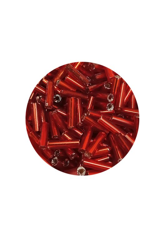 Royaleks RT-RYL-BN24094-36-60 Uzun Boru Kesme Boncuk Çap 2Mm Uzunluk 10 Mm - 60 Gram - Şeffaf Kırmızı - Bnc299