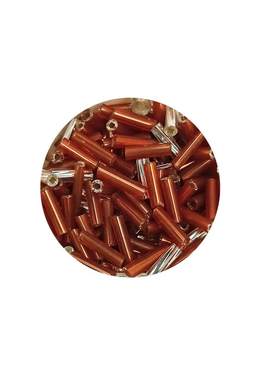 Royaleks RT-RYL-BN24094-38-20 Uzun Boru Kesme Boncuk Çap 2Mm Uzunluk 10 Mm - 20 Gram - Kahverengi Gümüş - Bnc262