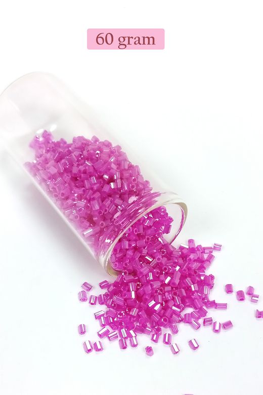 Royaleks RT-RYL-BN24095-13-60 Kesme Cam Boncuk 2Mm - 60 Gram - Şeffaf Fuşya - Bnc363