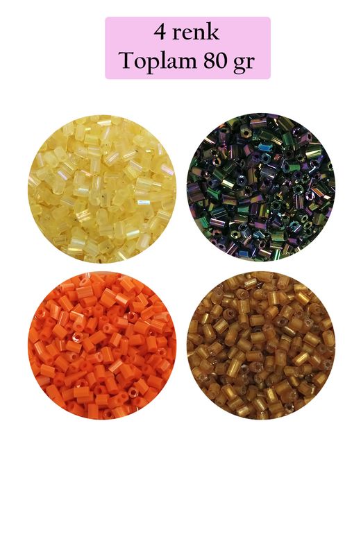 Royaleks RT-RYL-BN24095-4SET1 Kesme Cam Boncuk 2Mm - 4 Renk - Toplam 80 Gram - Bnc435
