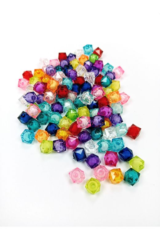 Royaleks RT-RYL-BN24096-01 Küp Boncuk İçten Boncuklu Bileklik Çanta Boncuğu 10 Mm 50 Gr Karışık Renk - Bnc447