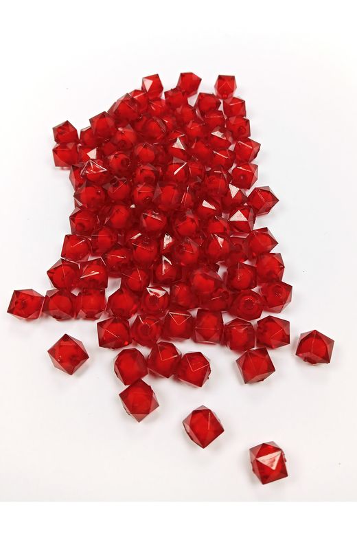 Royaleks RT-RYL-BN24096-02 Küp Boncuk İçten Boncuklu Bileklik Çanta Boncuğu 10 Mm 50 Gr Kırmızı - Bnc448