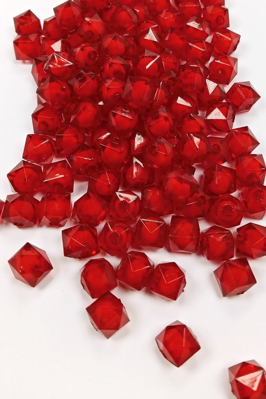 Royaleks RT-RYL-BN24096-02 Küp Boncuk İçten Boncuklu Bileklik Çanta Boncuğu 10 Mm 50 Gr Kırmızı - Bnc448