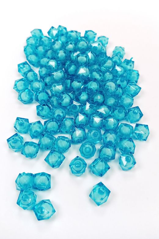 Royaleks RT-RYL-BN24096-03 Küp Boncuk İçten Boncuklu Bileklik Çanta Boncuğu 10 Mm 50 Gr Gök Mavi - Bnc449