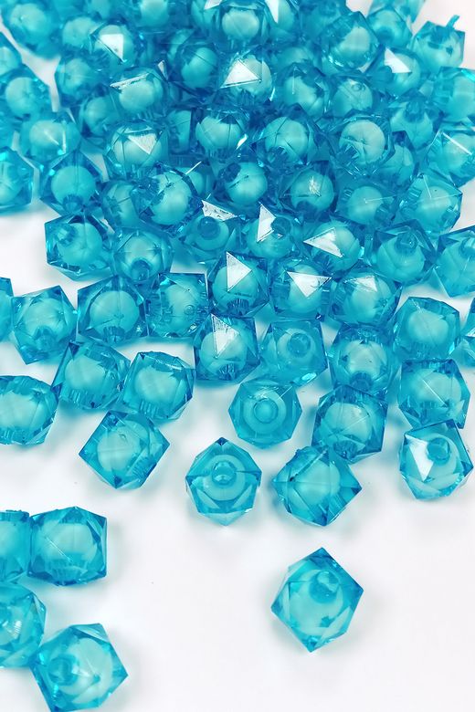 Royaleks RT-RYL-BN24096-03 Küp Boncuk İçten Boncuklu Bileklik Çanta Boncuğu 10 Mm 50 Gr Gök Mavi - Bnc449