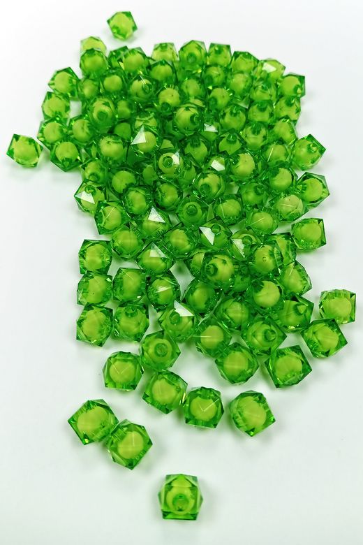 Royaleks RT-RYL-BN24096-04 Küp Boncuk İçten Boncuklu Bileklik Çanta Boncuğu 10 Mm 50 Gr Yeşil - Bnc450