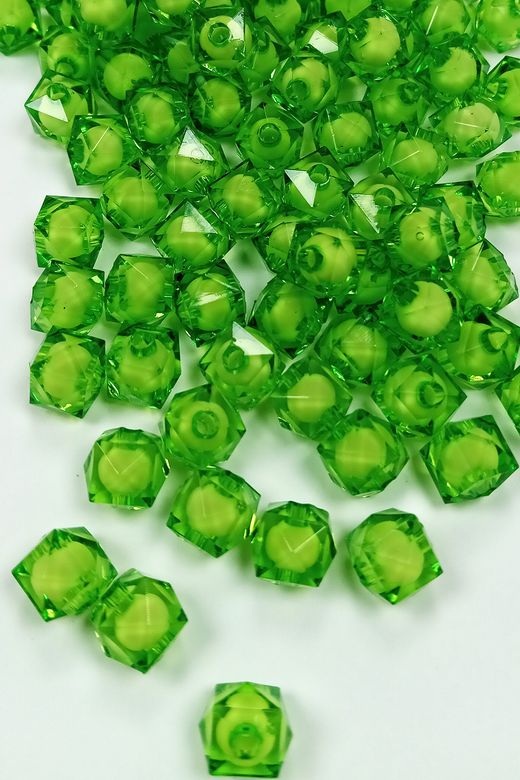 Royaleks RT-RYL-BN24096-04 Küp Boncuk İçten Boncuklu Bileklik Çanta Boncuğu 10 Mm 50 Gr Yeşil - Bnc450