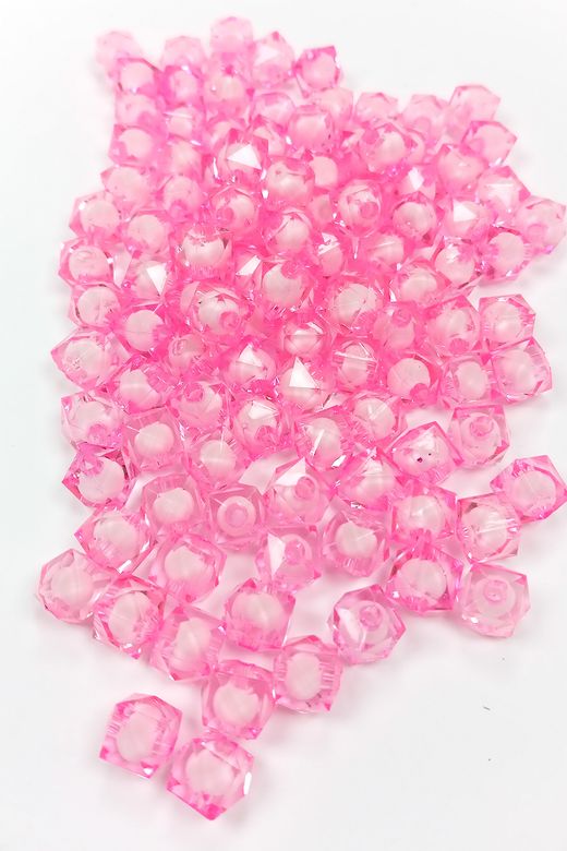 Royaleks RT-RYL-BN24096-13 Küp Boncuk İçten Boncuklu Bileklik Çanta Boncuğu 10 Mm 50 Gr Pembe - Bnc459