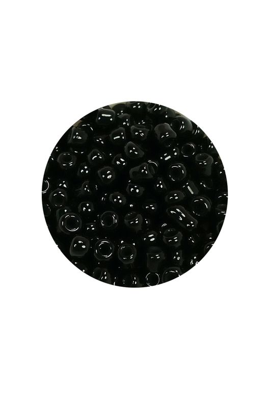 Royaleks RT-RYL-BN24096-28-20 Dökme Cam Kum Boncuk (8/0) 3 Mm - 20 Gram - Parlak Siyah - Bnc170