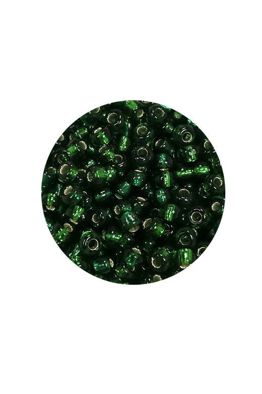 Royaleks RT-RYL-BN24096-35-20 Dökme Cam Kum Boncuk (8/0) 3 Mm - 20 Gram - Şeffaf Asker Yeşili - Bnc177