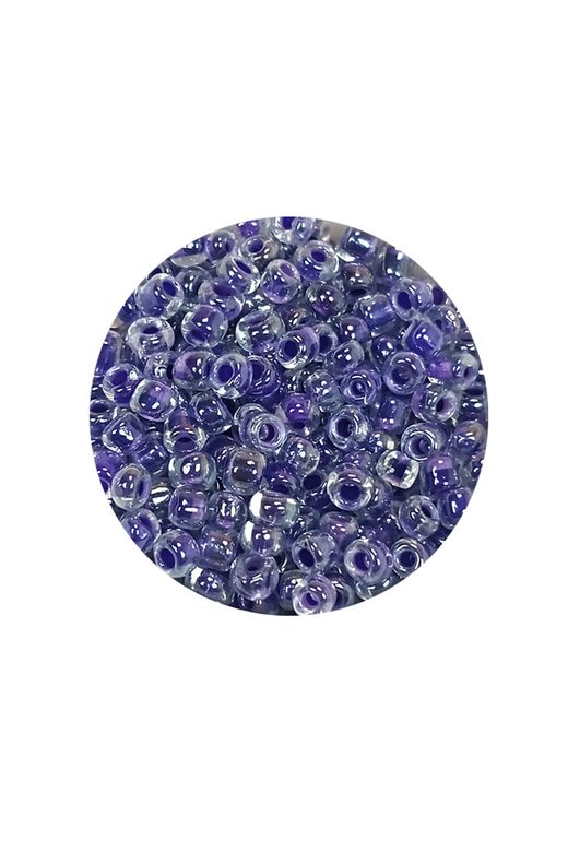 Royaleks RT-RYL-BN24096-39-20 Dökme Cam Kum Boncuk (8/0) 3 Mm - 20 Gram - Şeffaf Mor Beyaz - Bnc181